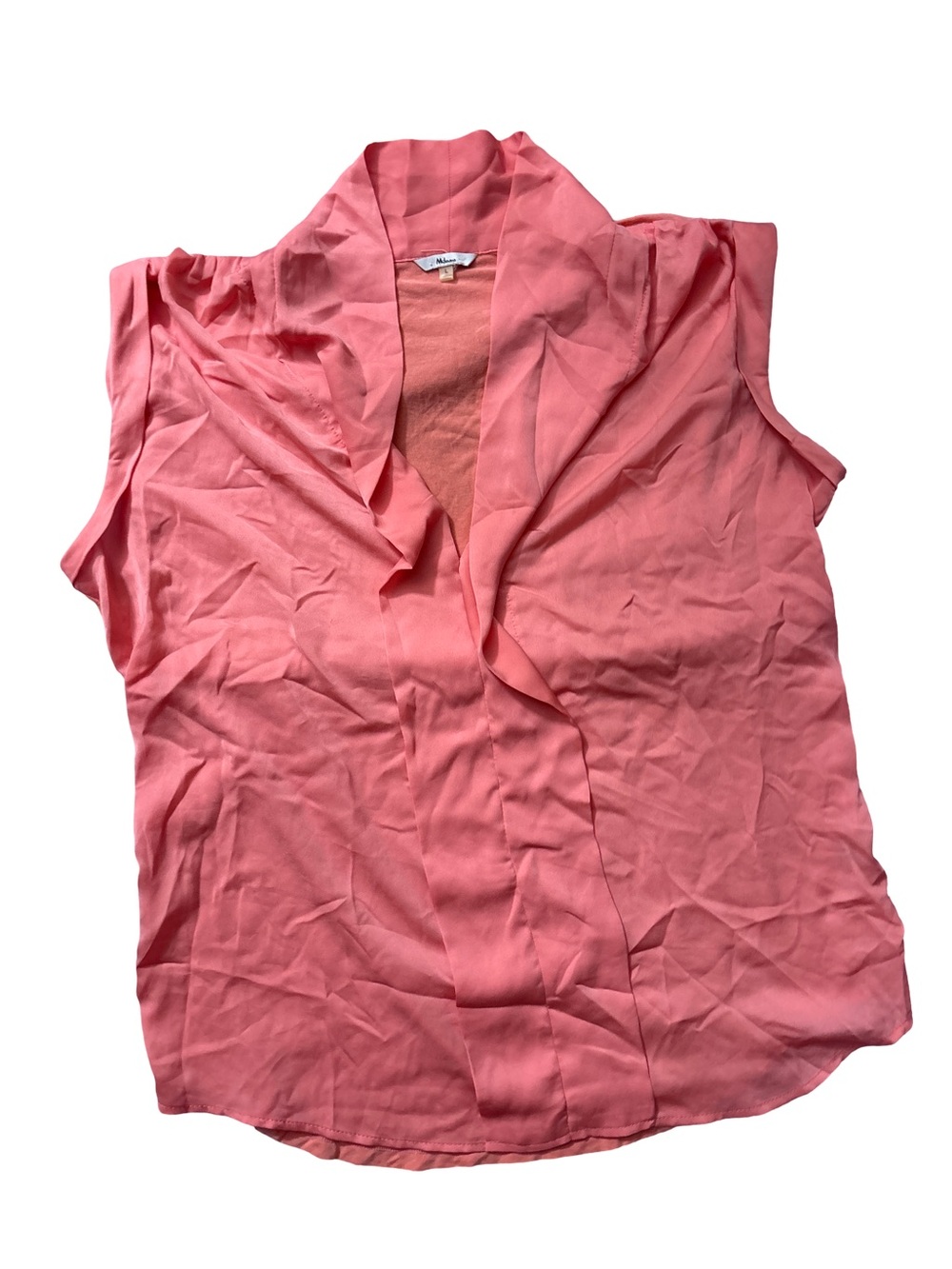 Milano Coral Pink Sleeveless V-Neck Blouse